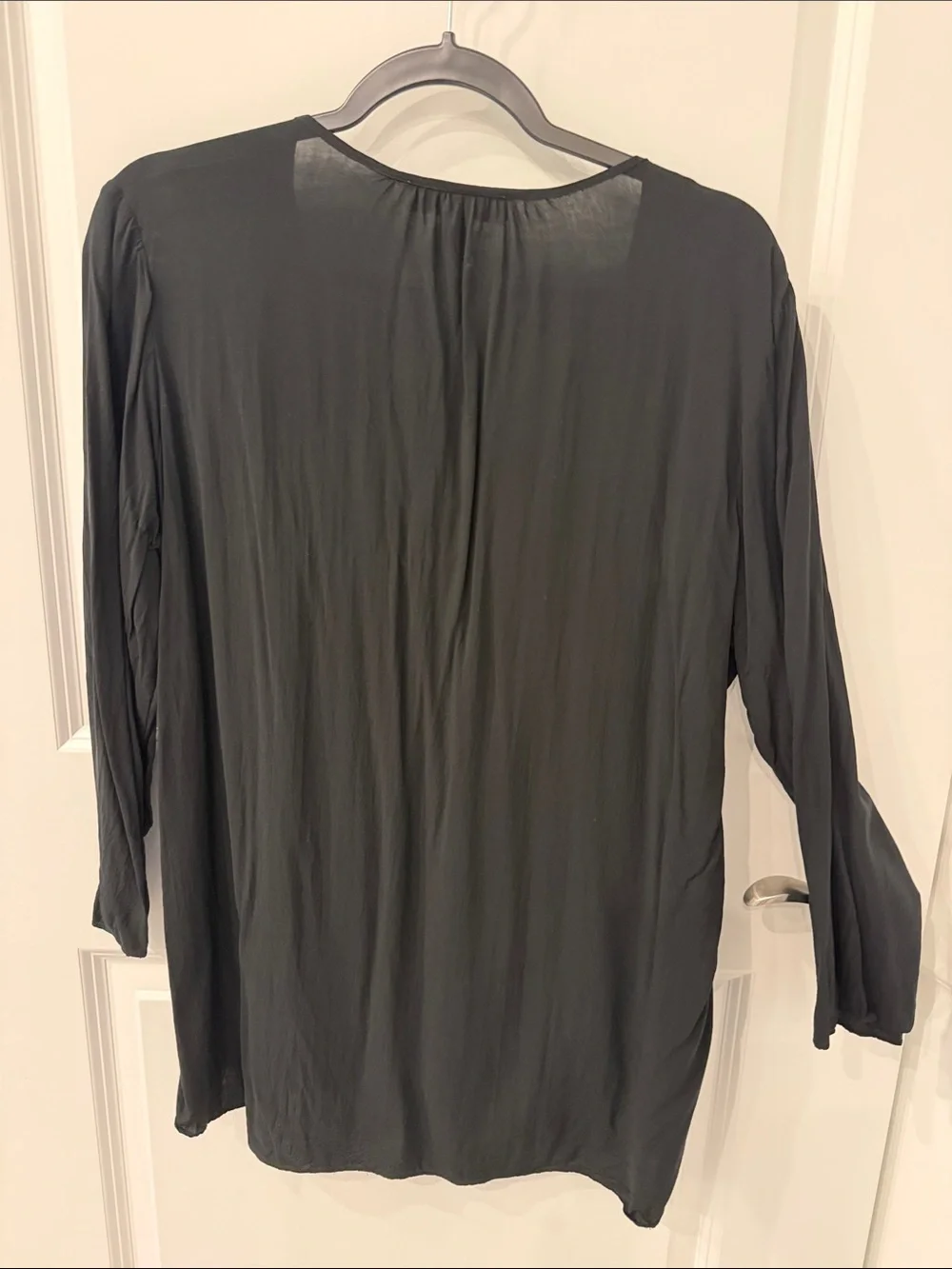 Michael Kors Black Long-Sleeve Stud-Accent Peasant Blouse